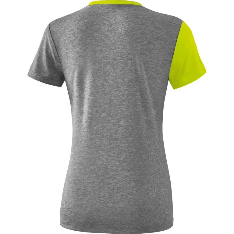 Erima Shirt 5-C Grau Melange/lime/schwarz Damen – Bild 2