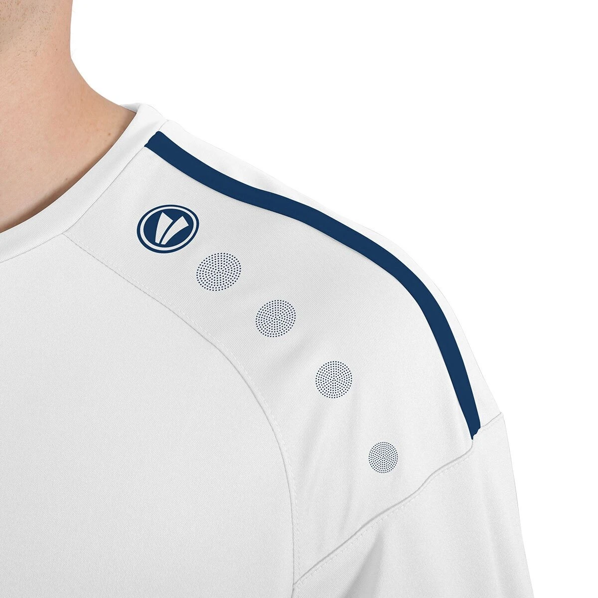 JAKO Sport-Tshirt Trikot Striker 2.0 KA (100% Polyester Keep Dry) Kurzarm Weiss/dunkelblau Jungen – Bild 4