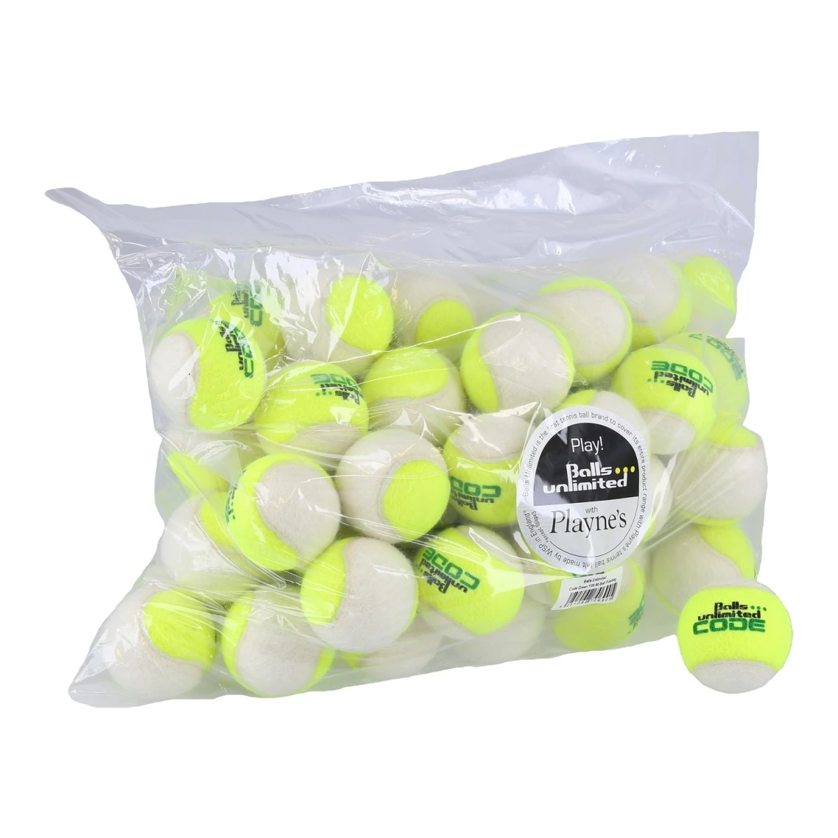 Balls Unlimited Tennisbälle Code Green (drucklos) Gelb/weiss 60er Beutel