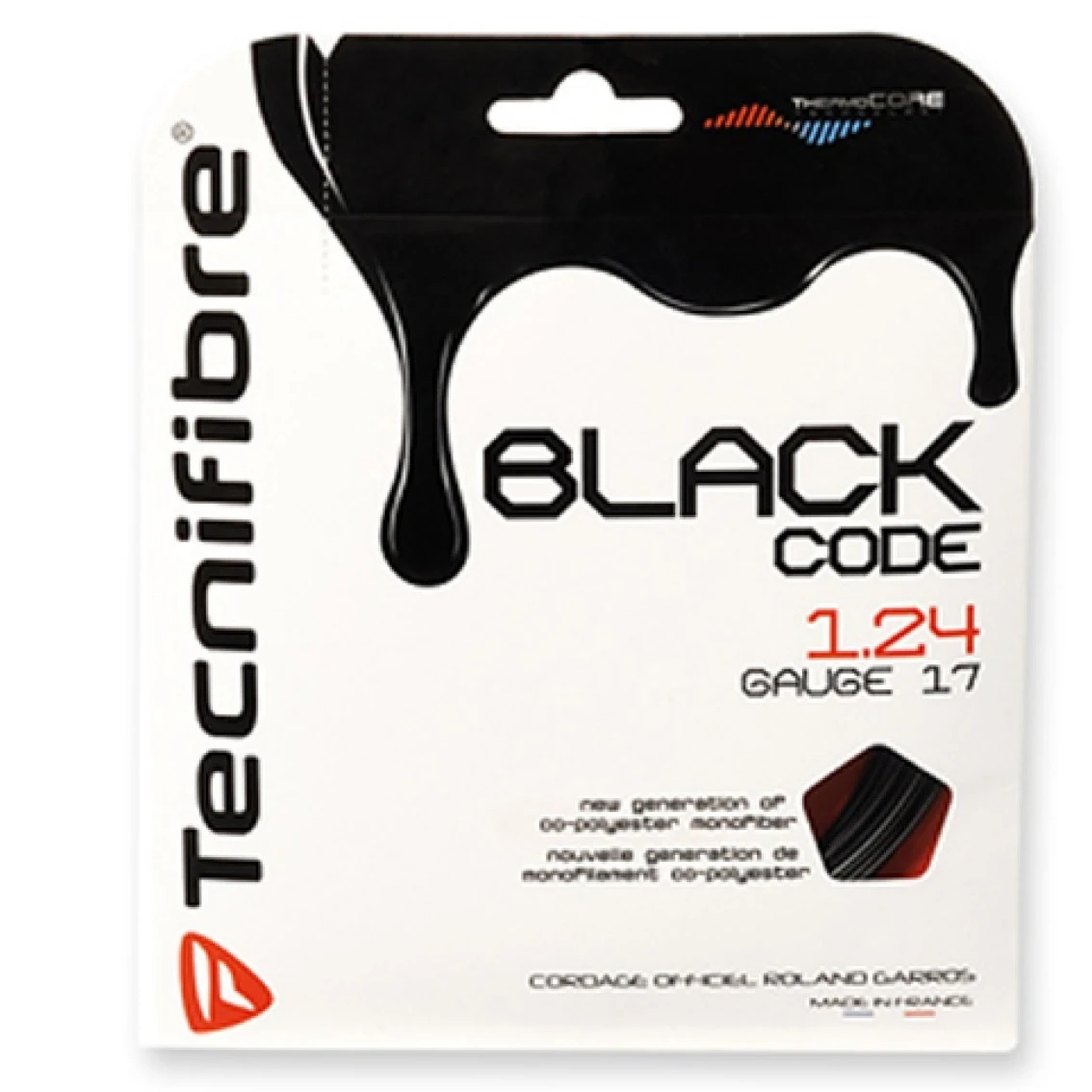 Besaitung Mit Tennissaite Tecnifibre Black Code (Haltbarkeit+Kontrolle) Schwarz