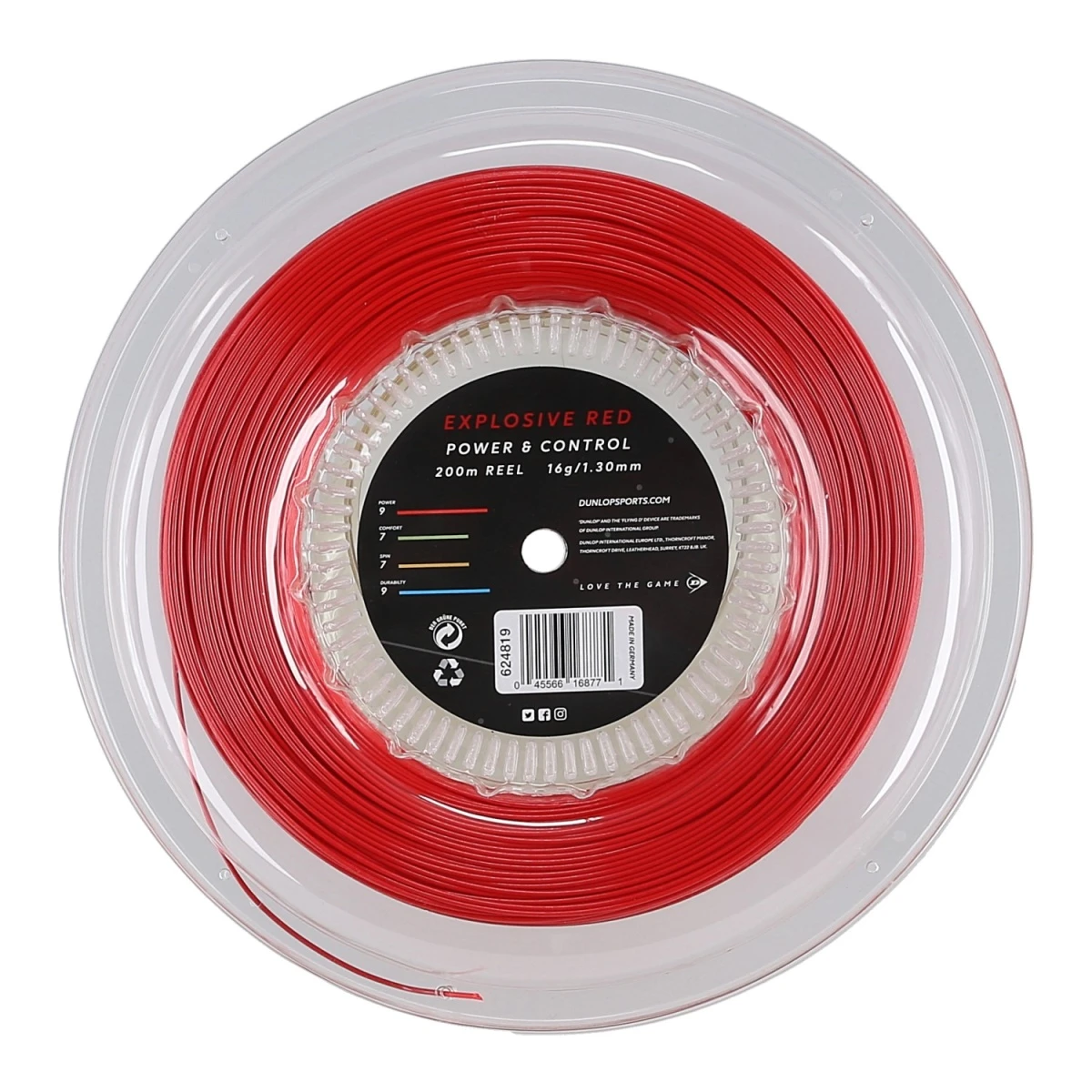 Dunlop Tennissaite Explosive Red (Haltbarkeit+Power) 200m Rolle – Bild 2