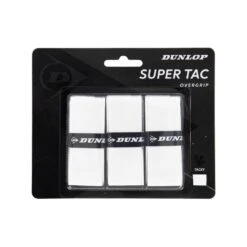 Dunlop Overgrip Super Tac 0.5mm - Extrem Griffig, Feuchtigkeitsabsorbierend - Weiss - 3 Stück