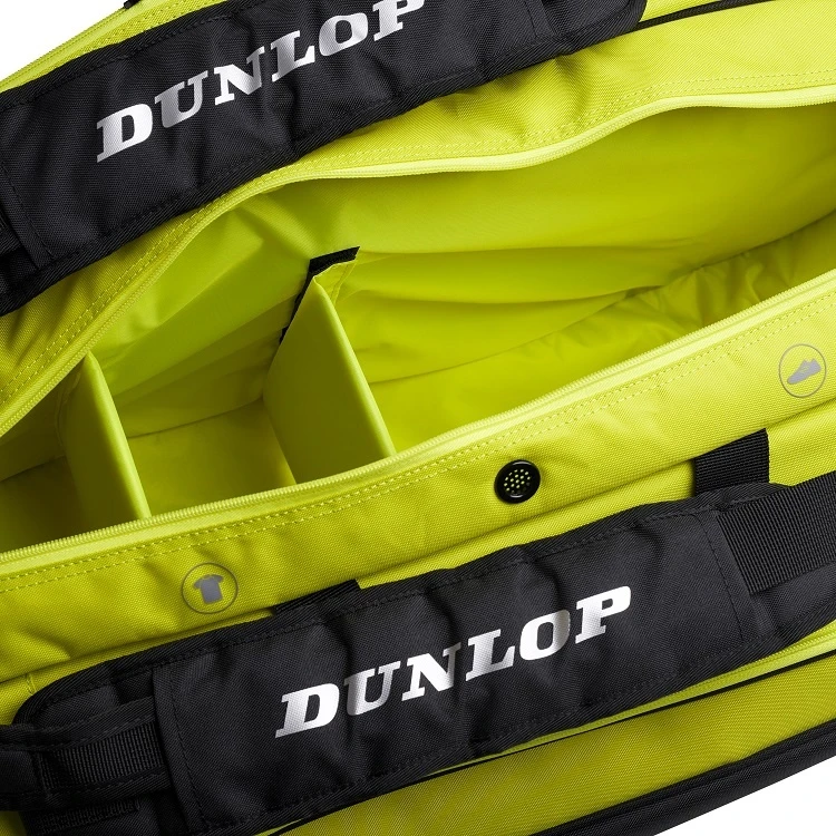 Dunlop Tennis-Racketbag Srixon SX Performance (Schlägertasche, 3 Hauptfächer, Thermofach) Schwarz/gelb 12er – Bild 2