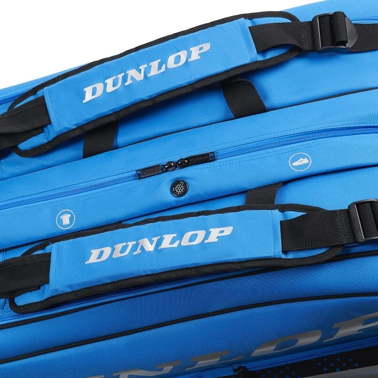 Dunlop Srixon Tennis-Racketbag FX Performance (Schlägertasche, 3 Hauptfächer, Thermofach) Schwarz/blau 12er – Bild 4