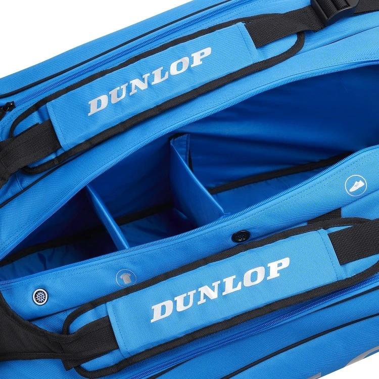 Dunlop Srixon Tennis-Racketbag FX Performance (Schlägertasche, 3 Hauptfächer, Thermofach) Schwarz/blau 12er – Bild 3