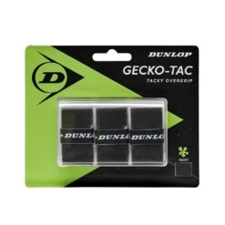 Dunlop Overgrip Gecko Tac 0.5mm - Glatt, Griffig - Schwarz - 3 Stück