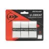 Dunlop Overgrip U Sweat 0.5mm (feuchtigkeitsabsorbierend, Griffig) Weiss - 3 Stück