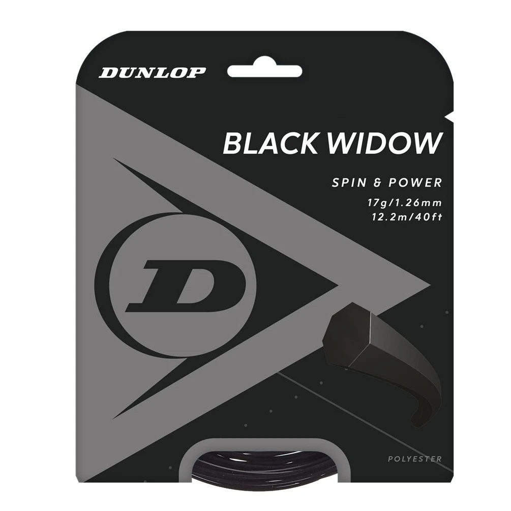 Besaitung Mit Tennissaite Dunlop Black Widow (Haltbarkeit+Spin) Schwarz