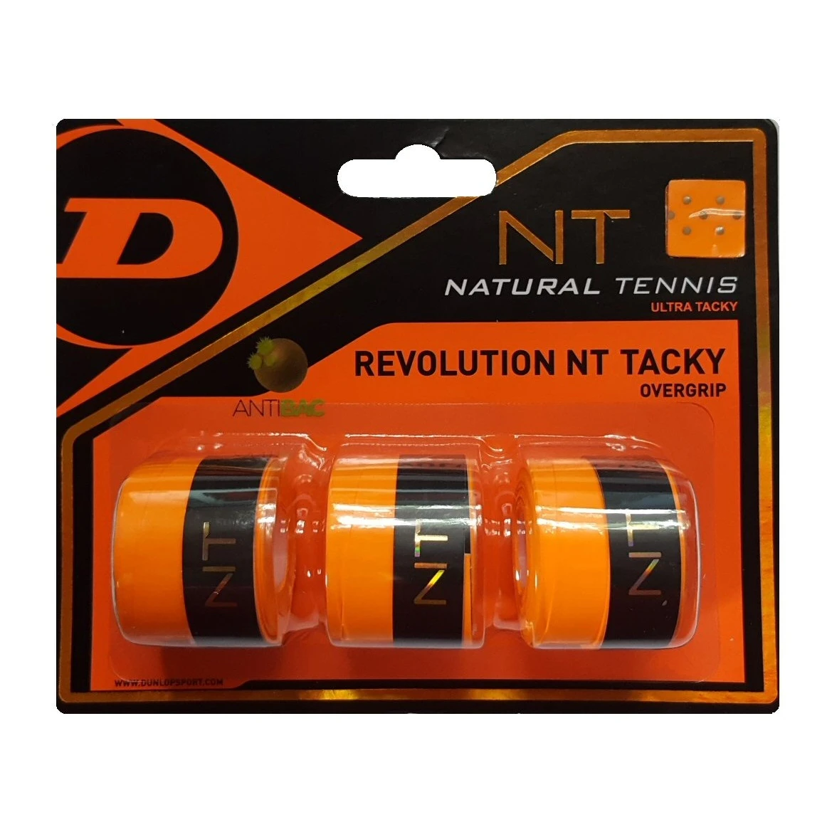 Dunlop Übergriffband Overgrip Revolution NT Tacky 0.5mm Orange - 3 Stück