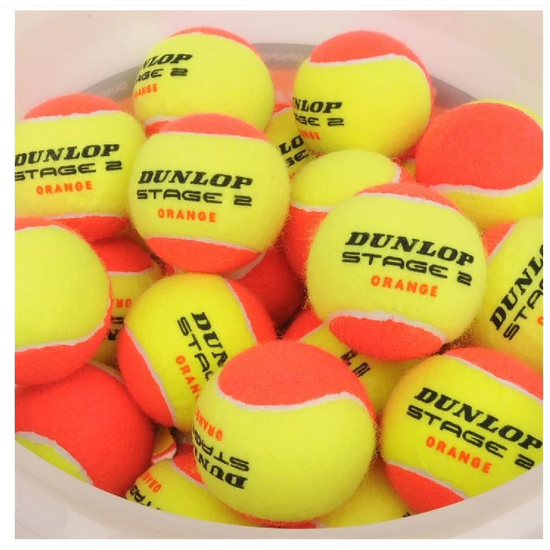 Dunlop Methodikbälle Stage 2 Gelb/orange 60er Im Eimer – Bild 3
