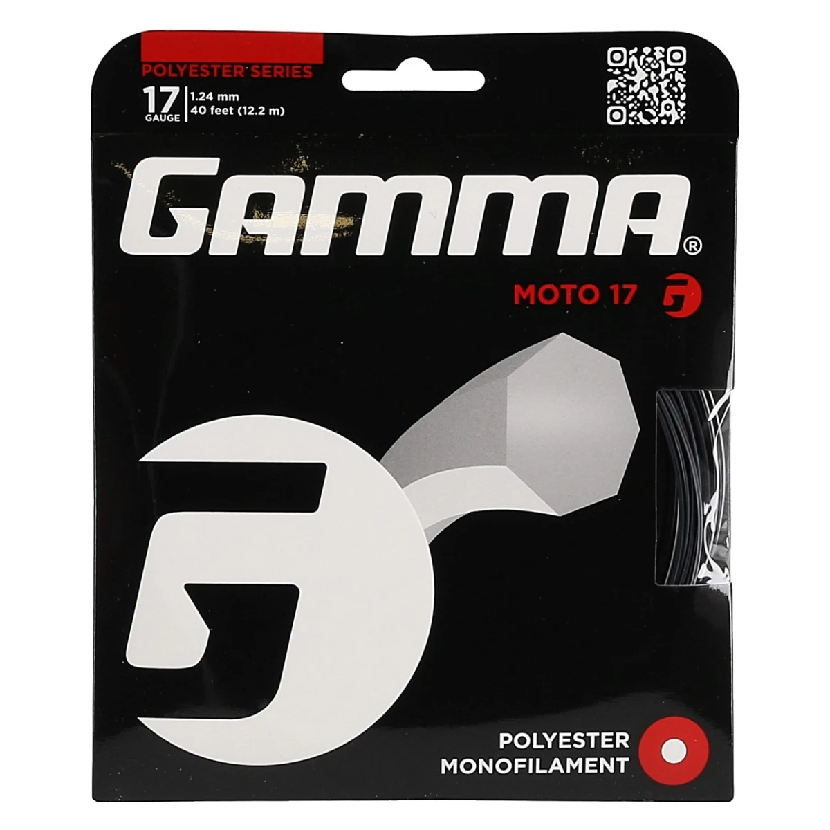 Gamma Tennissaite Moto (Haltbarkeit+Spin) Schwarz 12m Set – Bild 4
