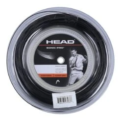 Head Tennissaite Sonic Pro (Haltbarkeit) Schwarz 200m Rolle