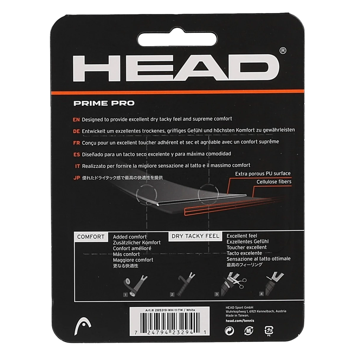 Head Overgrip Prime Pro 0.55 Mm Weiss 3er – Bild 2