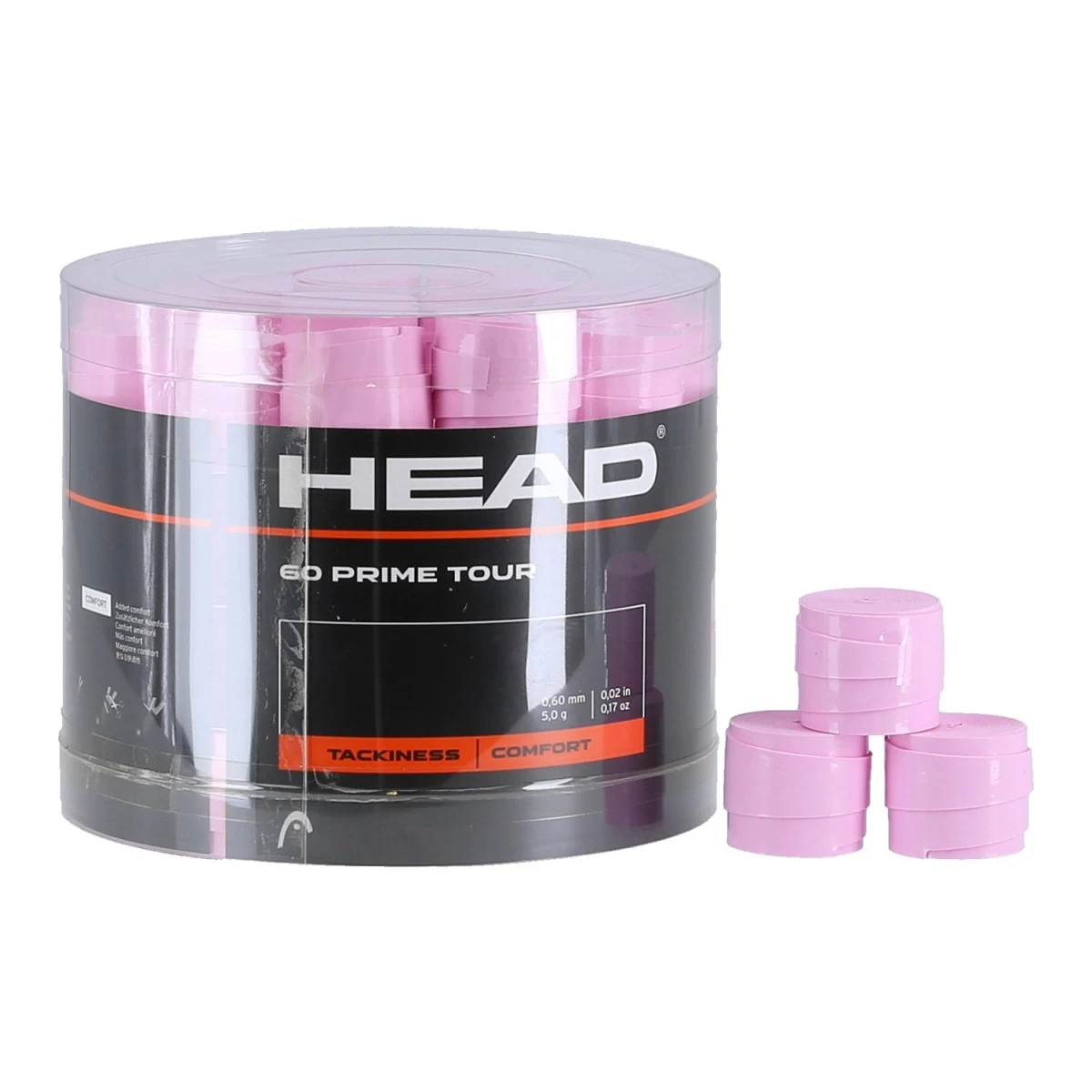 Head Overgrip Prime Tour 0.6 Mm (Komfort, Griffigkeit) Pink 60er Dose