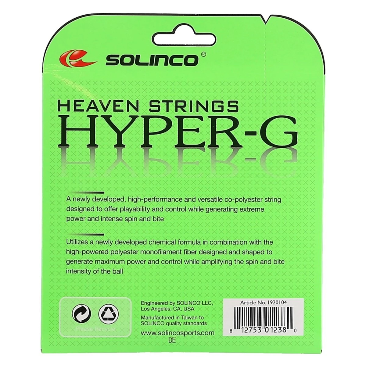 Besaitung Mit Tennissaite Solinco Hyper G Grün – Bild 2