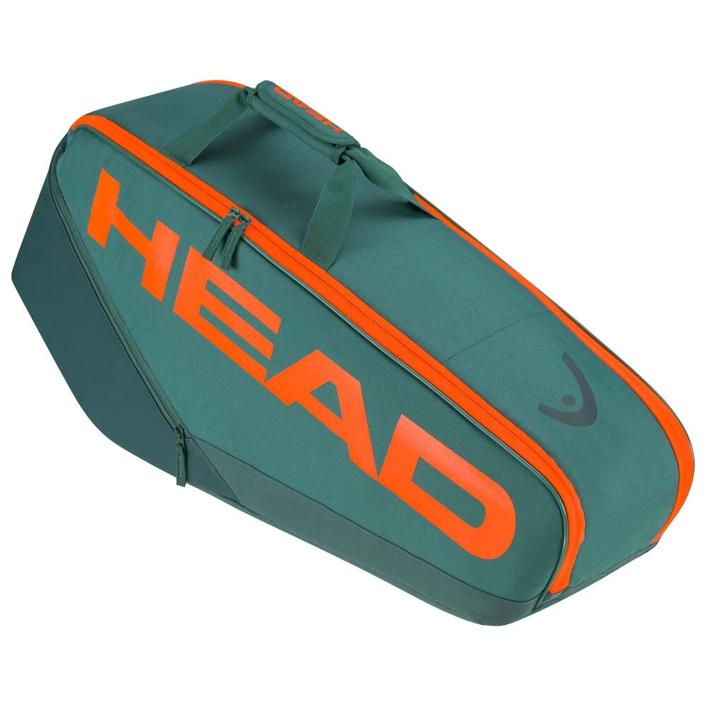 Head Tennis-Racketbag Pro Racquet Bag L (Schlägertasche, 2 Hauptfächer) 2023 Cyangrün/orange 9er – Bild 3