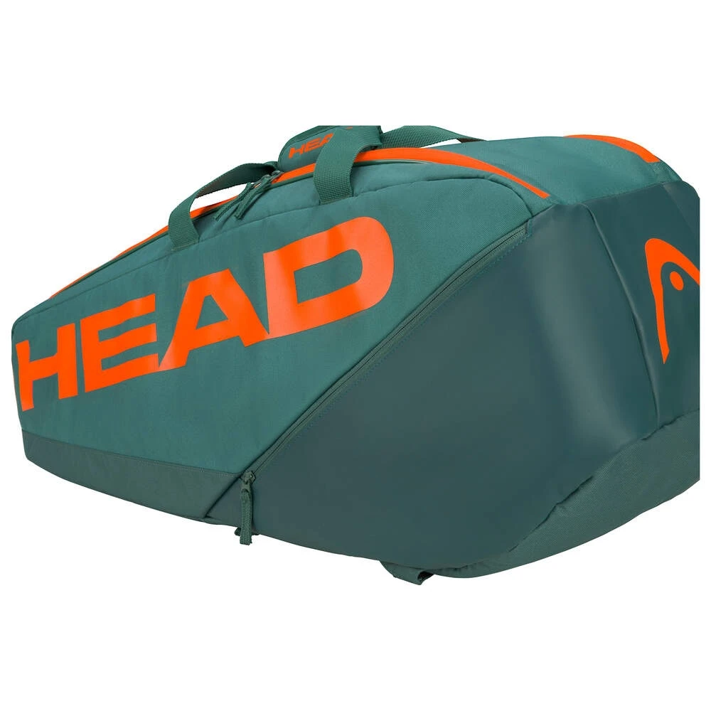 Head Tennis-Racketbag Pro Racquet Bag M (Schlägertasche, 2 Hauptfächer) 2023 Cyangrün/orange 6er – Bild 4
