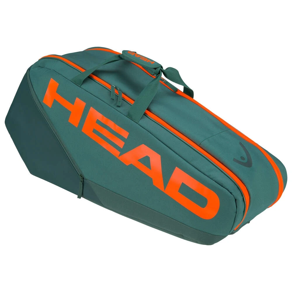 Head Tennis-Racketbag Pro Racquet Bag M (Schlägertasche, 2 Hauptfächer) 2023 Cyangrün/orange 6er – Bild 3