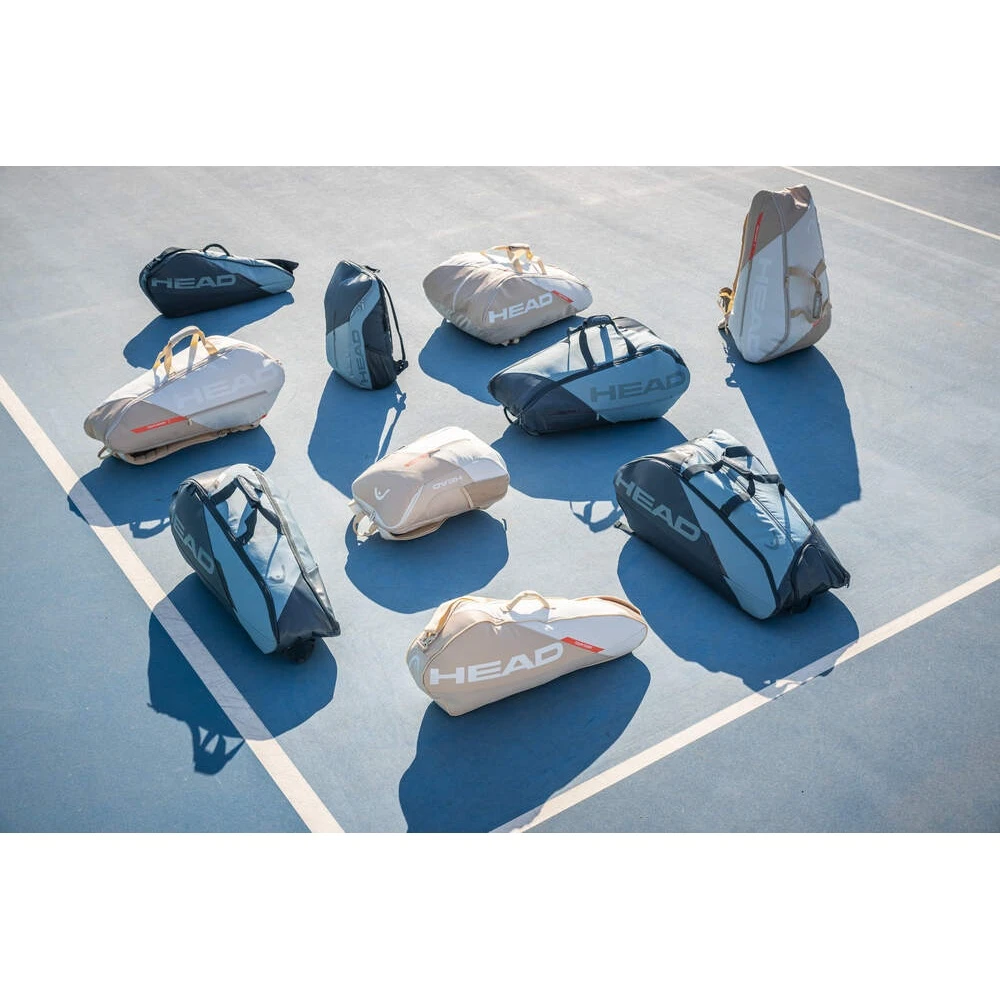 Head Tennis-Racketbag Tour Racquet Bag M (Schlägertasche, 2 Hauptfächer) 2023 Weiss/champagne 6er – Bild 2