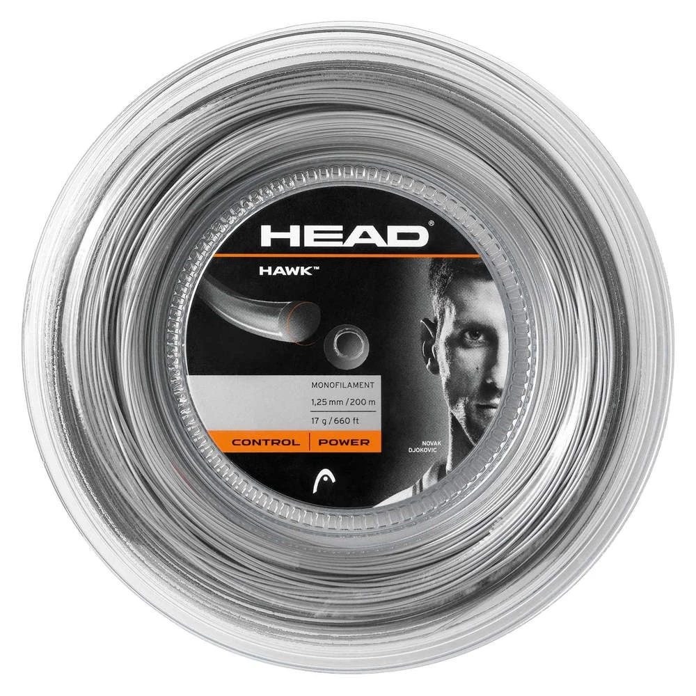 Head Tennissaite Hawk (Haltbarkeit+Power) Grau 200m Rolle