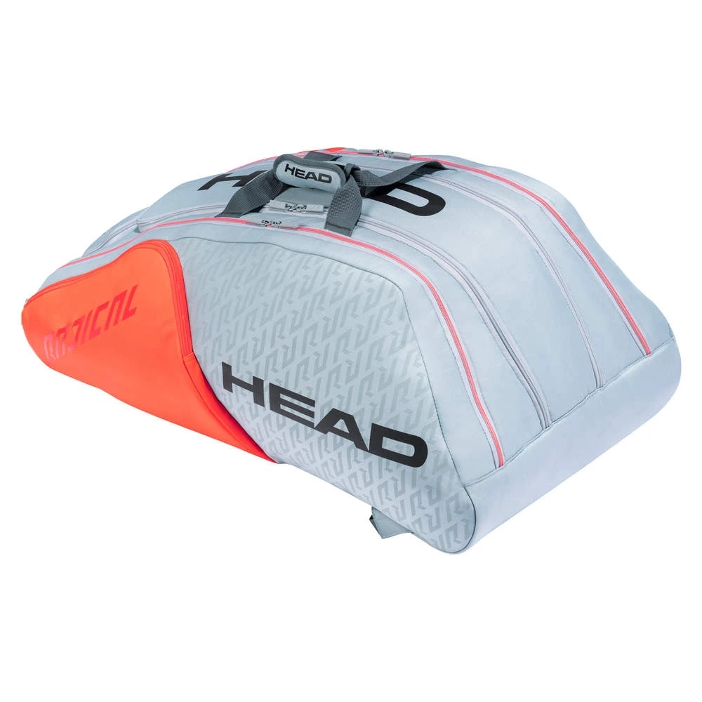 Head Tennis-Racketbag Radical (Schlägertasche, 3 Hauptfächer) Grau 12R