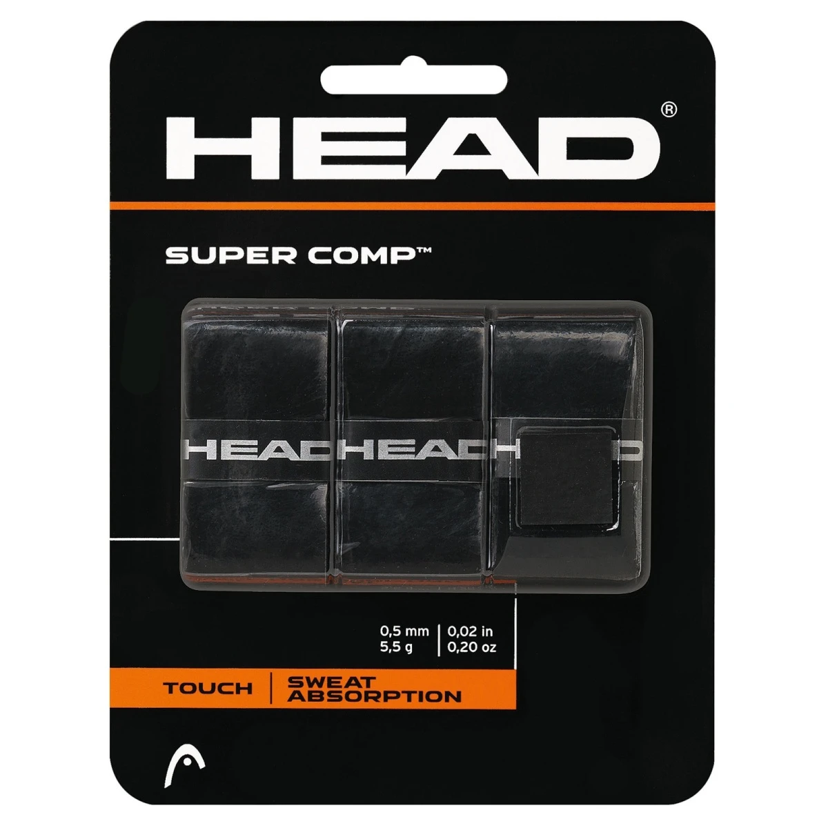 Head Overgrip Super Comp 0.5mm Schwarz 3er