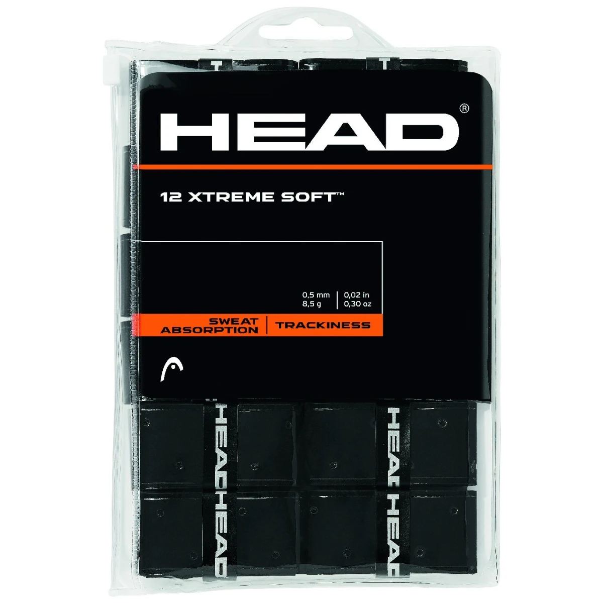 Head Overgrip Xtreme Soft 0.5mm Schwarz 12er Clip-Beutel
