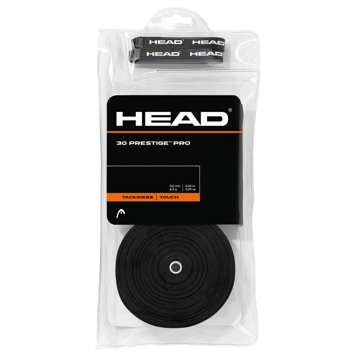 Head Overgrip Prestige Pro 0.6mm Schwarz 30er Clip-Beutel