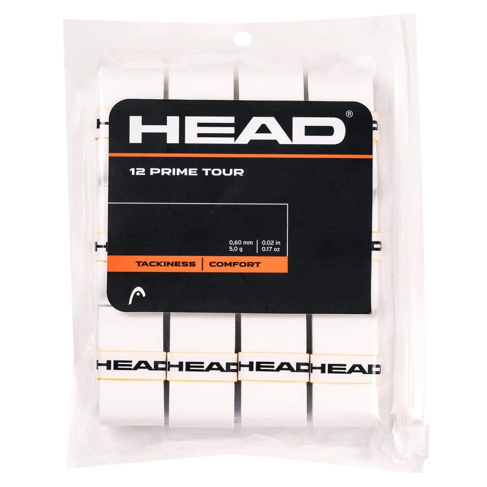 Head Overgrip Prime Tour 0.6 Mm (Komfort, Griffigkeit) Weiss 12er Clip-Beutel