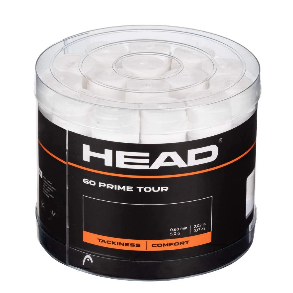 Head Overgrip Prime Tour 0.6 Mm (Komfort, Griffigkeit) Weiss 60er Box