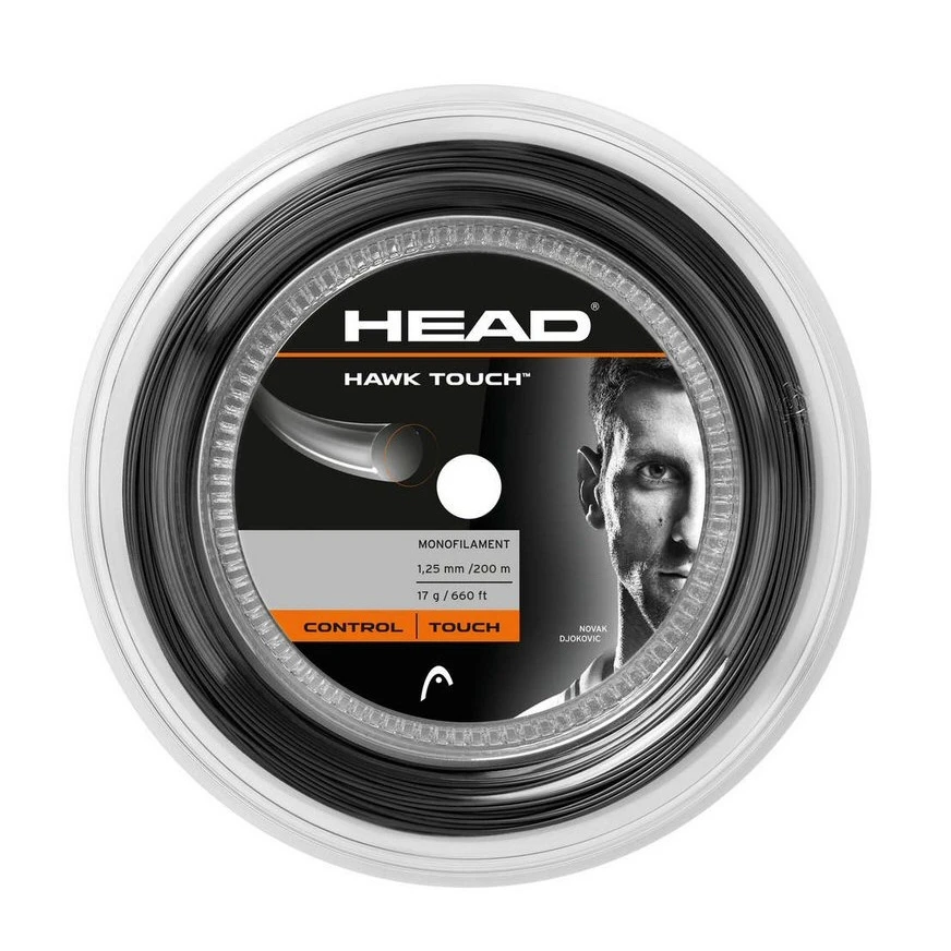 Head Tennissaite Hawk Touch (Haltbarkeit+Kontrolle) Anthrazit 200m Rolle