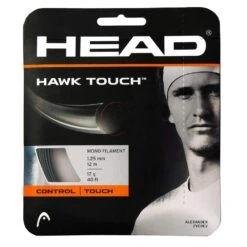 Head Tennissaite Hawk Touch (Haltbarkeit+Kontrolle) Anthrazitgrau 12m Set