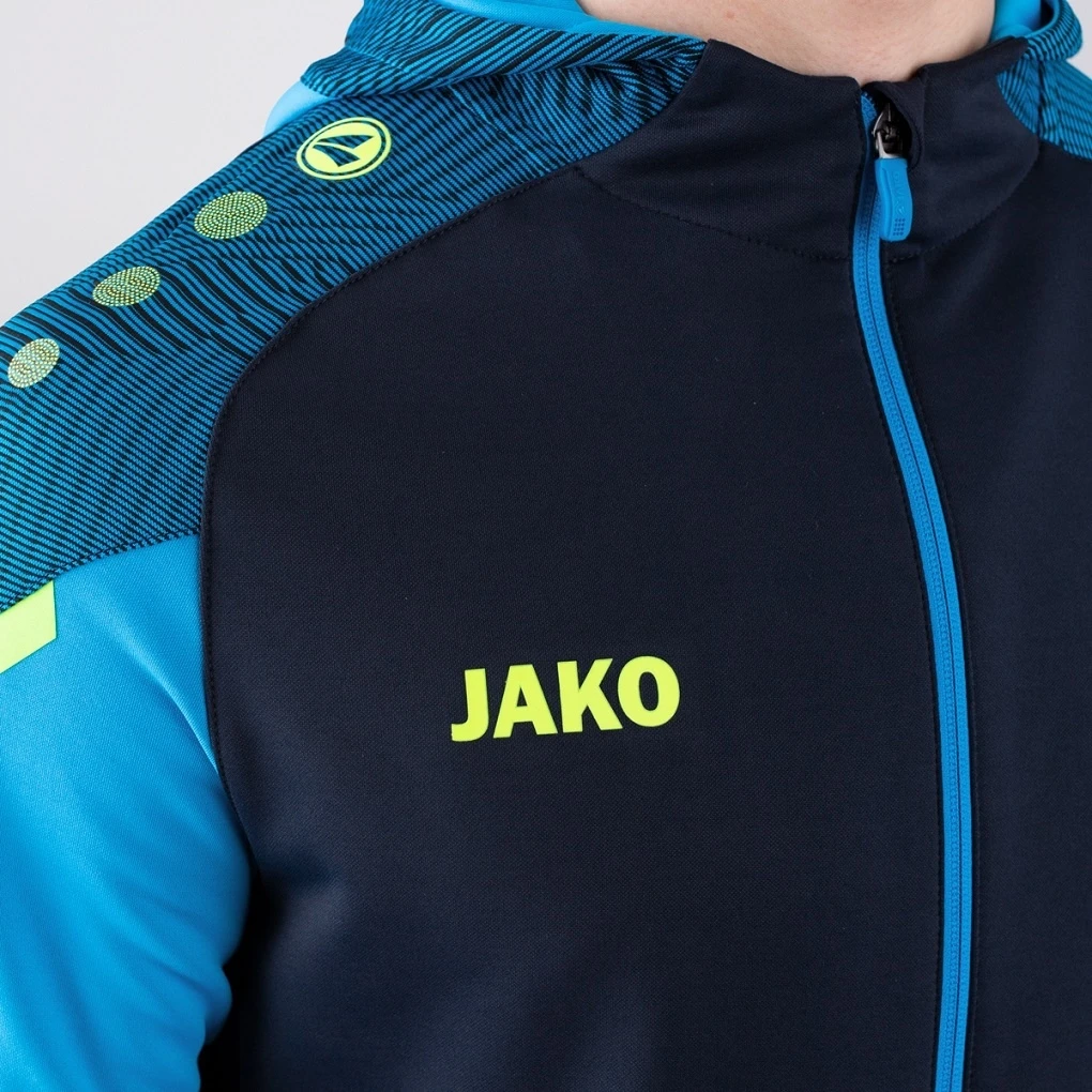 JAKO Kapuzenjacke Performance (Polyester-Fleece) Marineblau/hellblau Herren – Bild 3