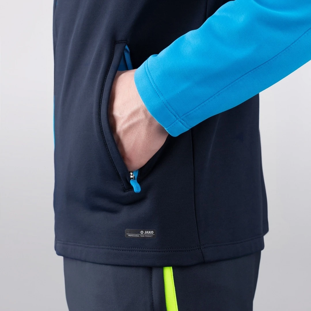 JAKO Kapuzenjacke Performance (Polyester-Fleece) Marineblau/hellblau Herren – Bild 5