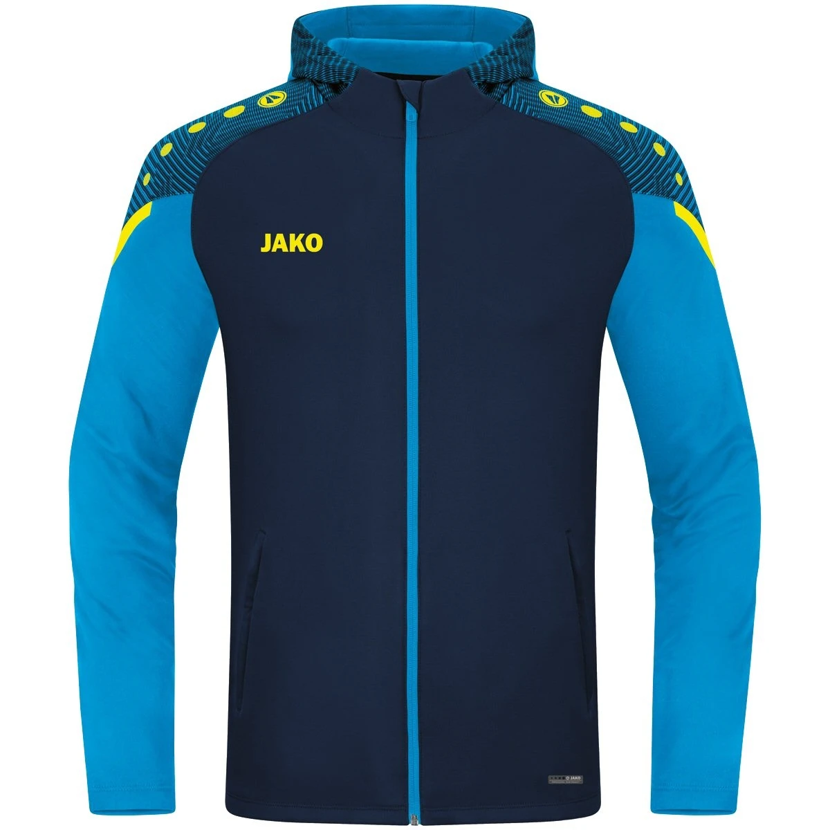 JAKO Kapuzenjacke Performance (Polyester-Fleece) Marineblau/hellblau Herren – Bild 7