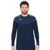 JAKO Sport-Langarmshirt Sweat Champ 2.0 (100% Polyester) Marineblau/gelb Herren