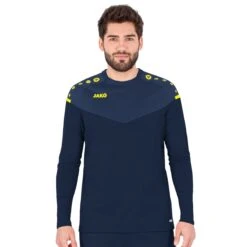 JAKO Sport-Langarmshirt Sweat Champ 2.0 (100% Polyester) Marineblau/gelb Herren
