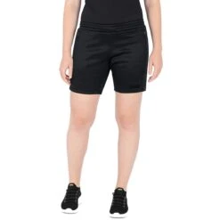 JAKO Trainingshose Short Challenge - Sportiver Schnitt, Melange Optik - Schwarz Meliert Damen