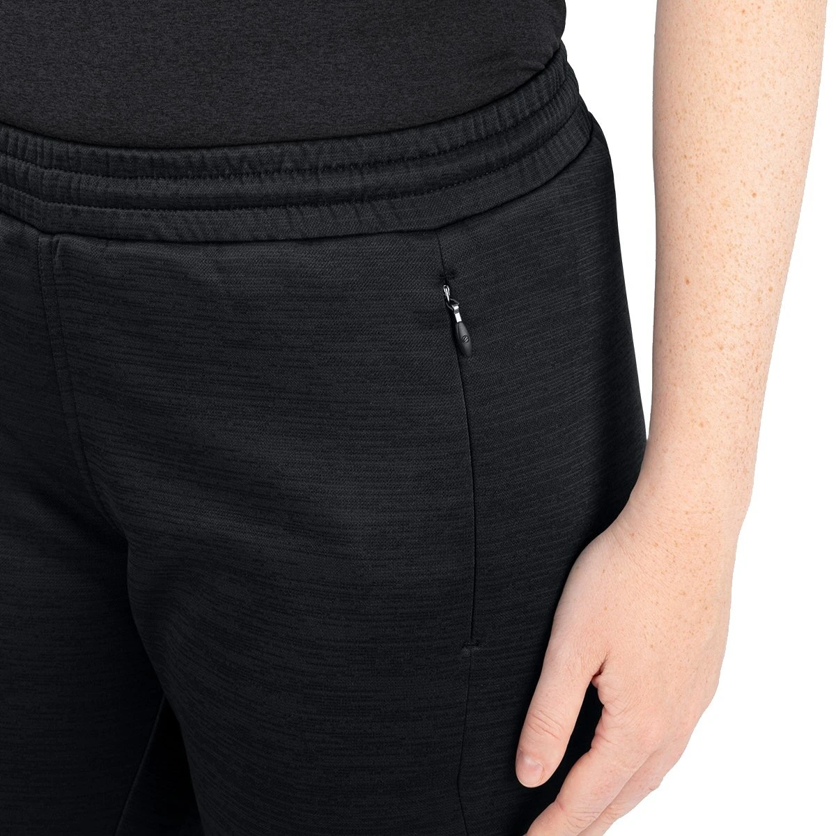 JAKO Trainingshose Short Challenge - Sportiver Schnitt, Melange Optik - Schwarz Meliert Damen – Bild 3