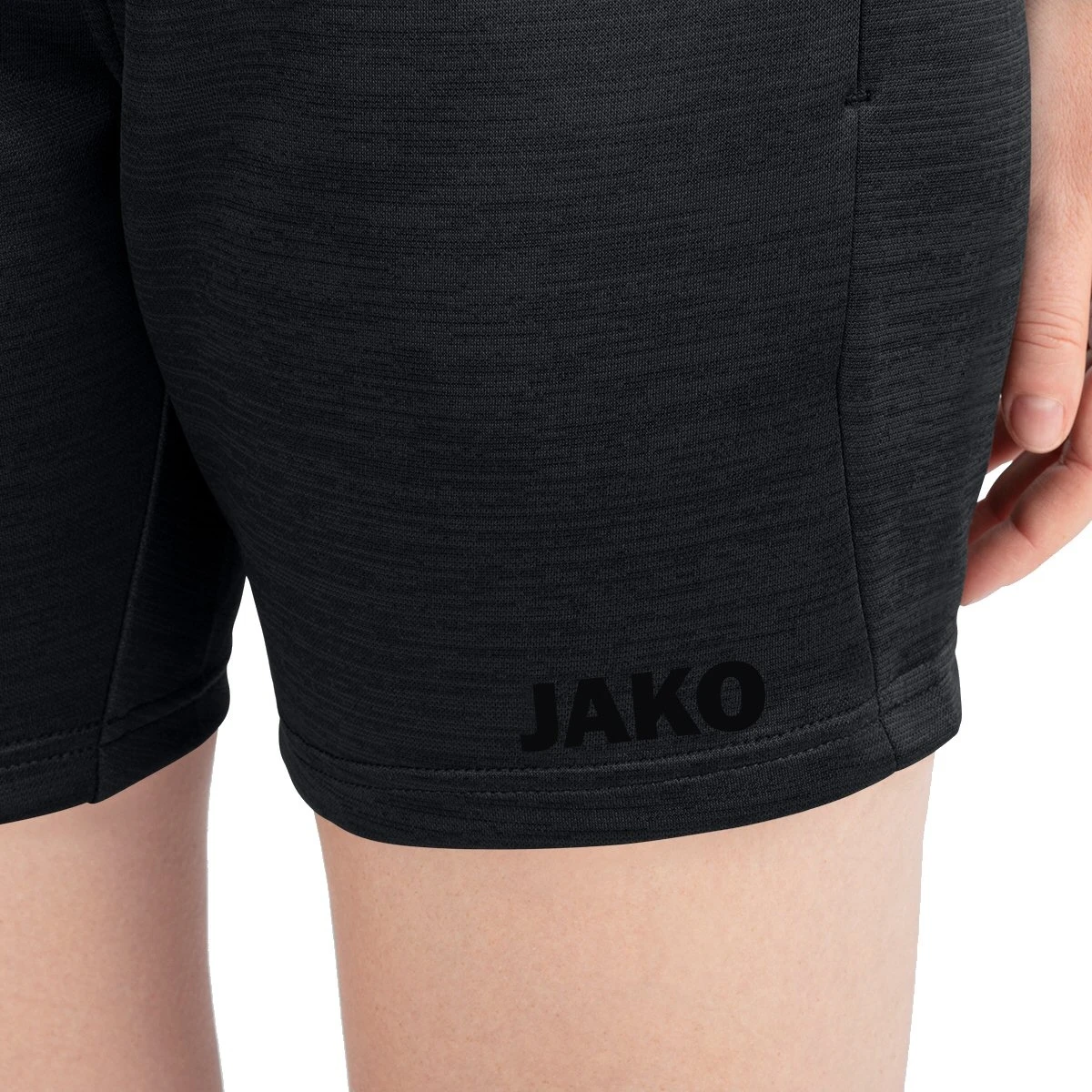 JAKO Trainingshose Short Challenge - Sportiver Schnitt, Melange Optik - Schwarz Meliert Damen – Bild 4