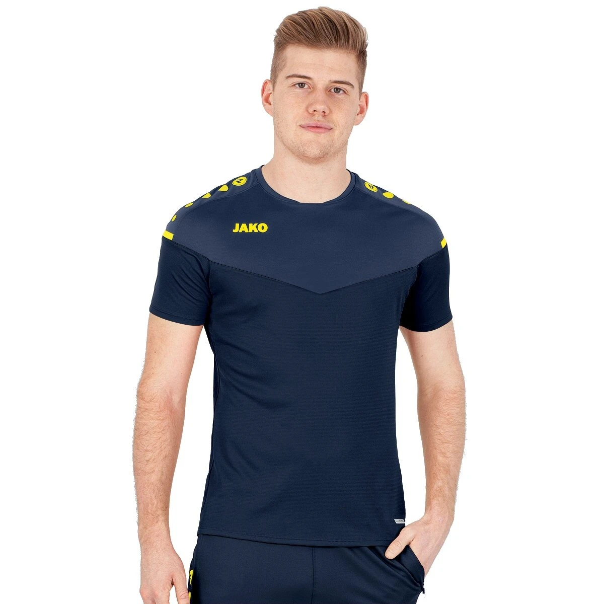 JAKO Sport-Tshirt Champ 2.0 (100% Polyester) Marine/blau/gelb Herren