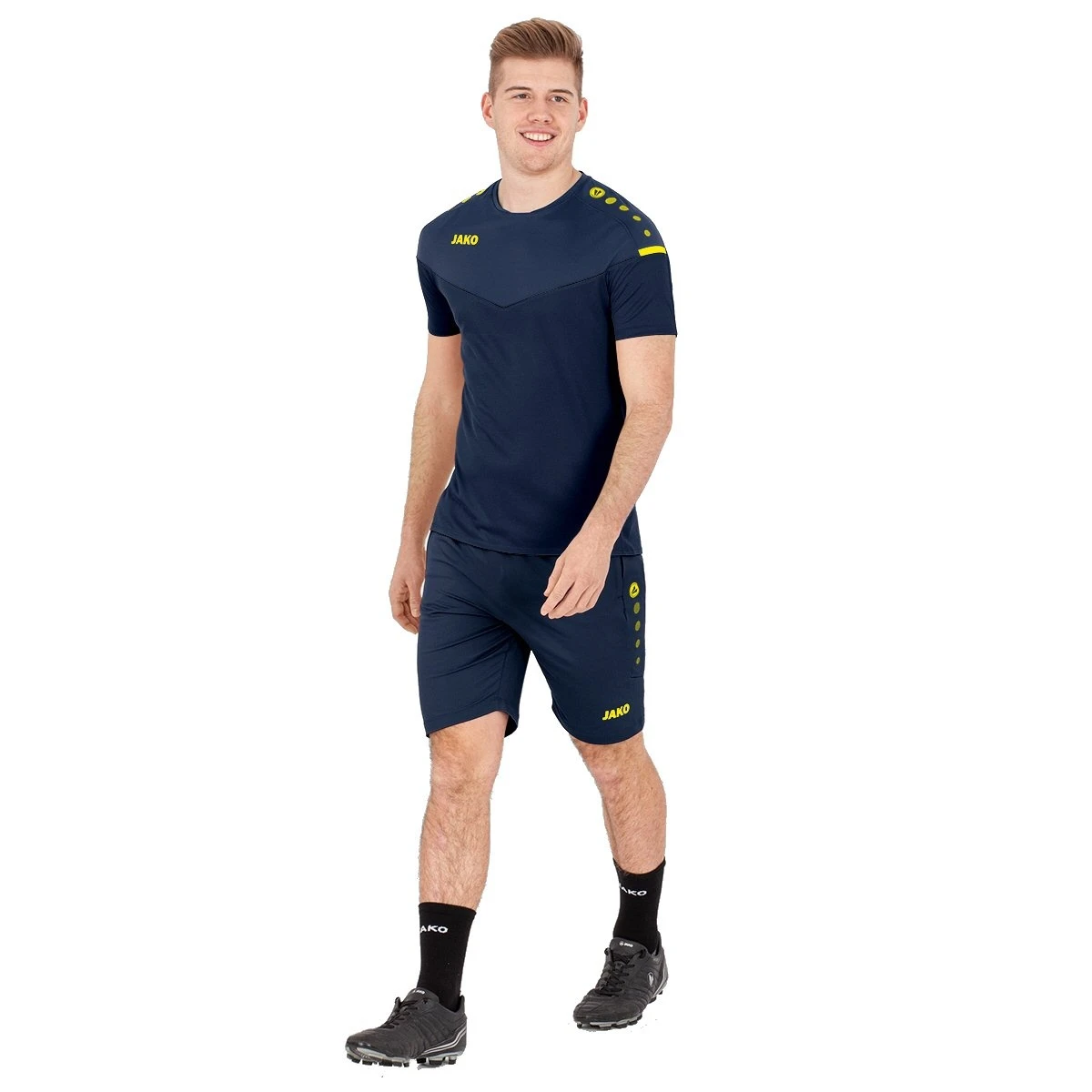 JAKO Sport-Tshirt Champ 2.0 (100% Polyester) Marine/blau/gelb Herren – Bild 6