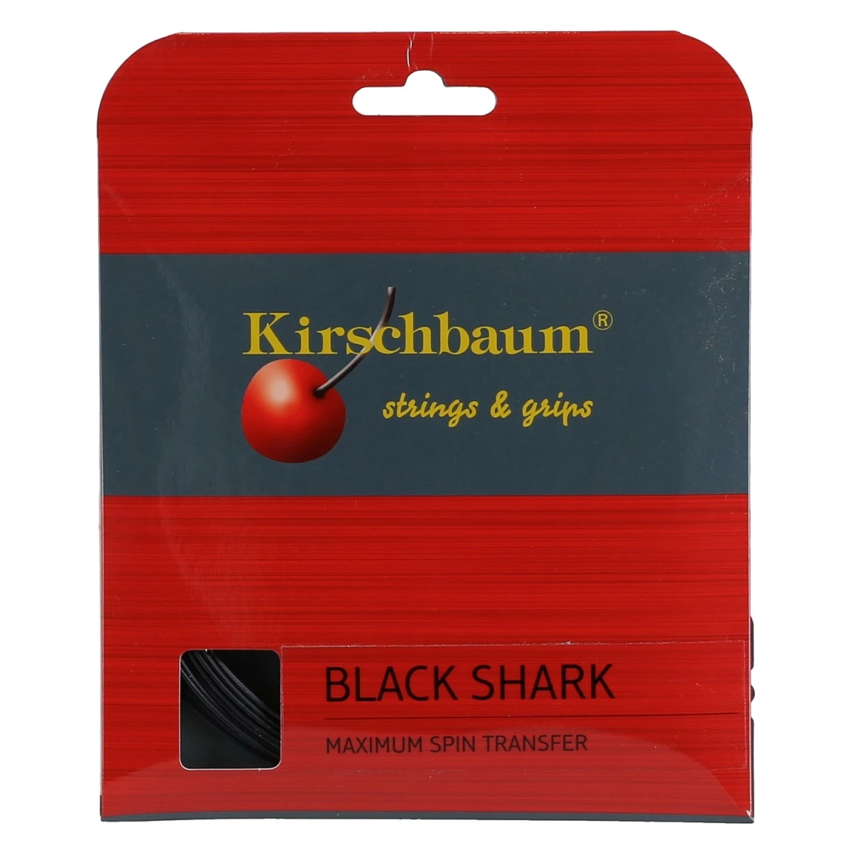 Kirschbaum Tennissaite Black Shark (Haltbarkeit+Spin) Schwarz 12m Set