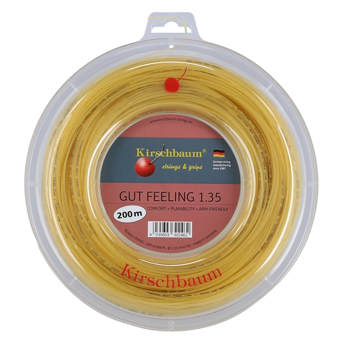 Kirschbaum Tennissaite Gut Feeling (Armschonung+Touch) Natur 200m Rolle