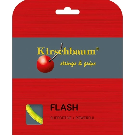 Kirschbaum Tennissaite Flash (Haltbarkeit+Power) Gelb 12m Set