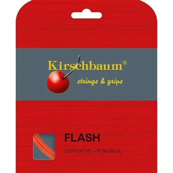 Kirschbaum Tennissaite Flash (Haltbarkeit+Power) Orange 12m Set