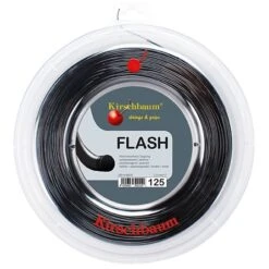 Kirschbaum Tennissaite Flash (Haltbarkeit+Power) Schwarz 200m Rolle