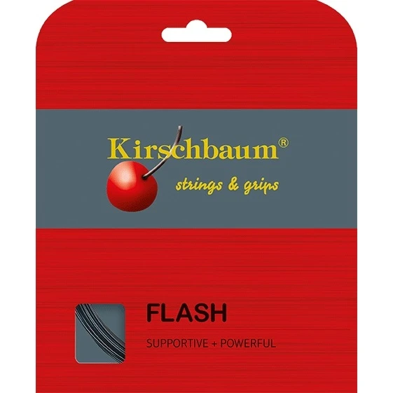 Kirschbaum Tennissaite Flash (Haltbarkeit+Power) Schwarz 12m Set