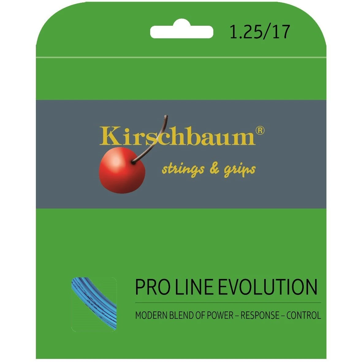Besaitung Mit Tennissaite Kirschbaum ProLine Evolution (Haltbarkeit+Kontrolle) Blau