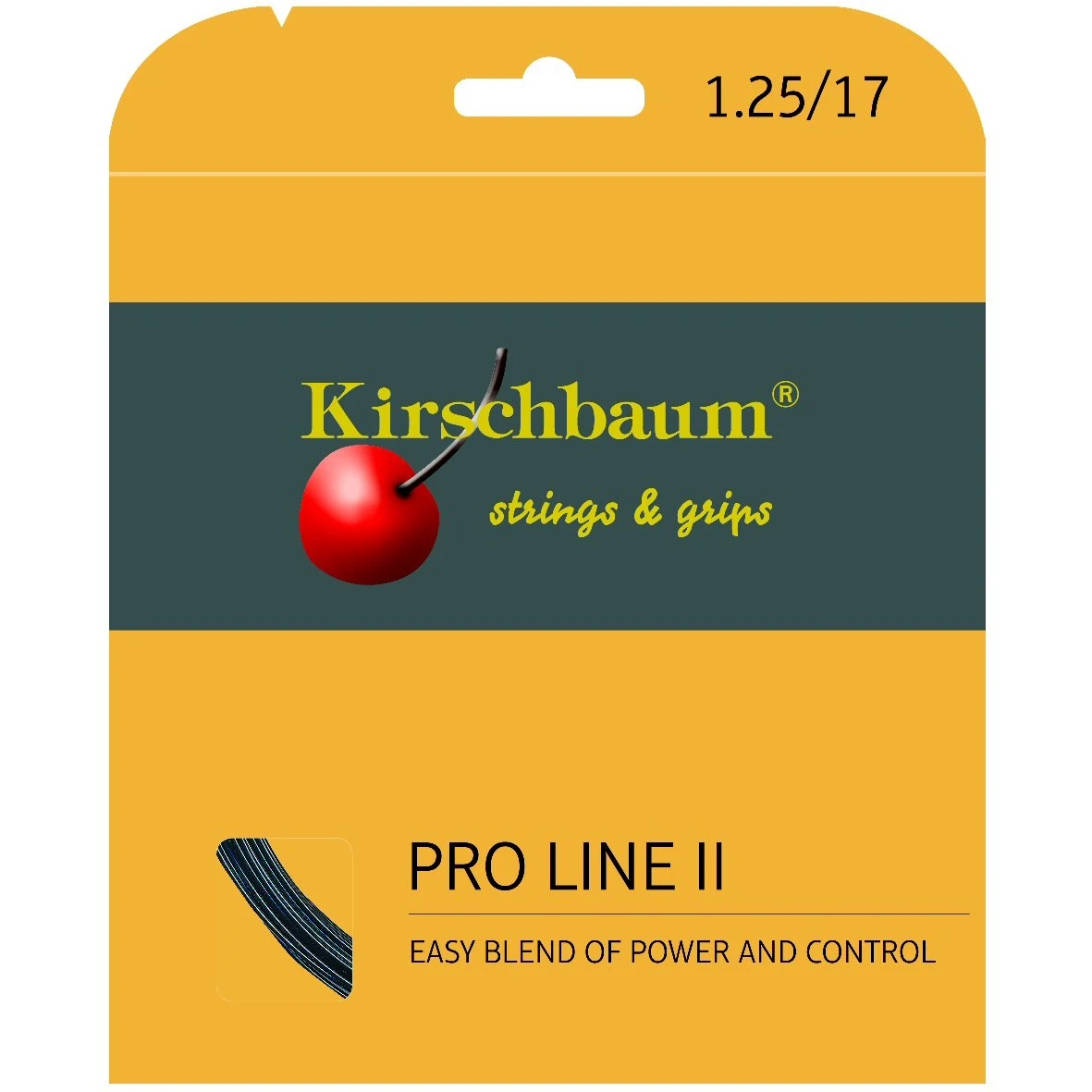 Kirschbaum Tennissaite Pro Line No II (Haltbarkeit+Kontrolle) Schwarz 12m Set